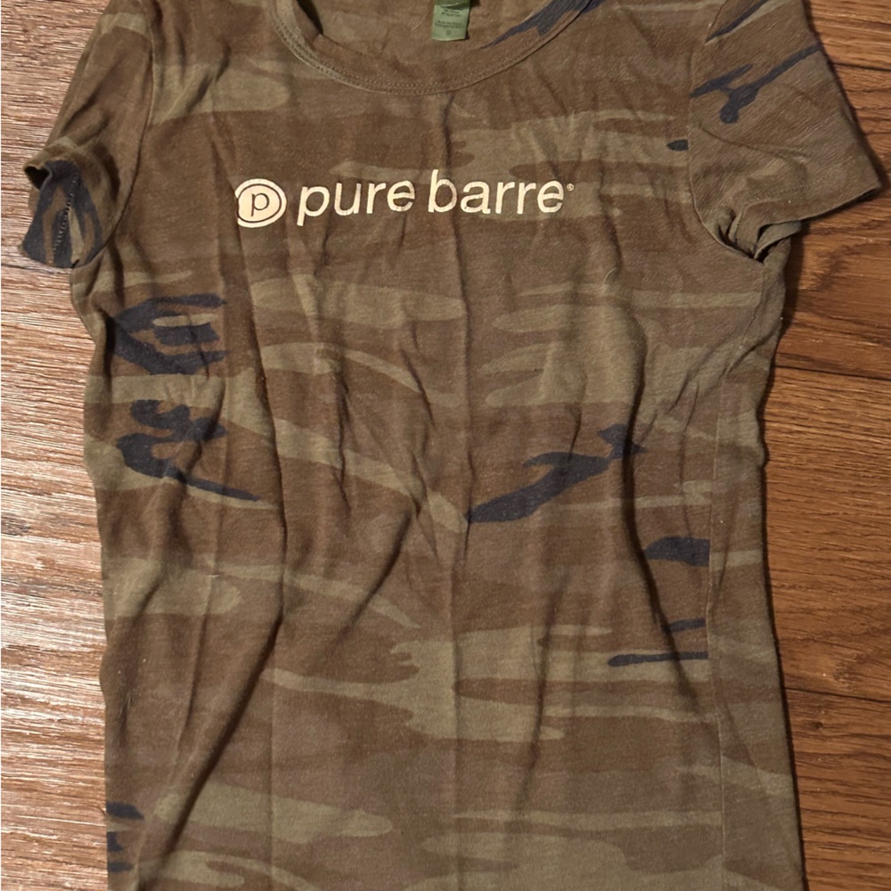 Pure Barre Brown and Black Camo Tee